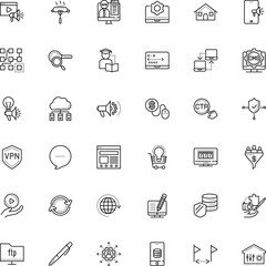 internet vector icon set such as: lecture, growth, distance, power, hot, training, chart, equipment, estate, pin, instrument, image, focus, cart, research, discussion, grey, talk, process, knowledge