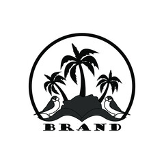 tropical island with palm trees