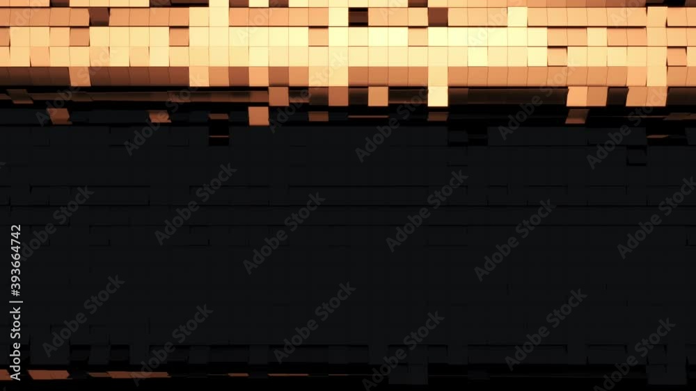 Aufkleber surface of black tiles with animation loop of tiles flipping to the golden side following the wave f