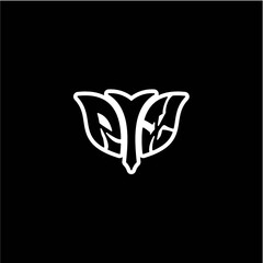 R X Initials bow arrow, simple modern minimalist design. black and white.