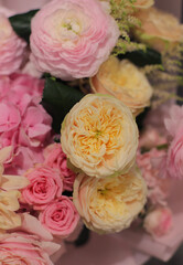 Flower composition. Macro photo. A Beautiful bouquet of fresh flowers.