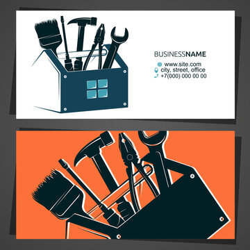 Renovation and construction business card design for handyman