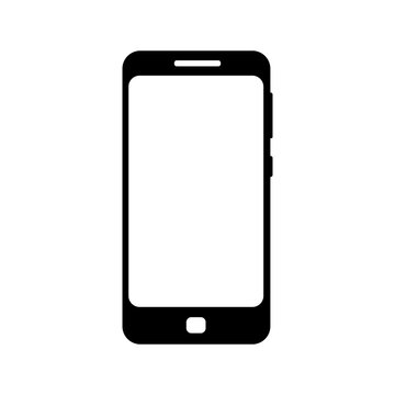 Phone black icon isolated on white background