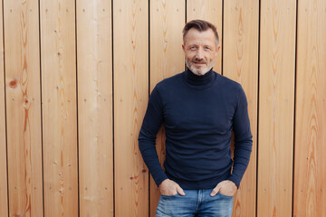 Relaxed confident man with quiet smile
