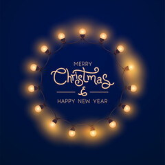 Christmas holiday lights background. Vector illustration
