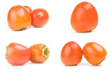 Group of persimmon isolated on a white background with clipping path