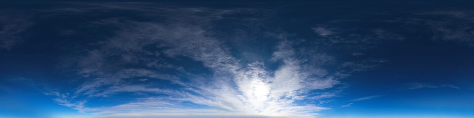 Sky hemisphere. Dome photo of sky for your 360° VR photography or video
