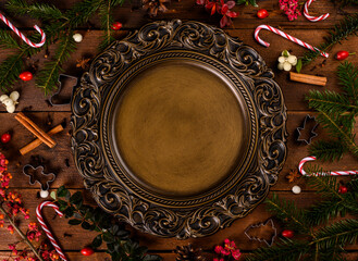 Christmas plate with decoration.