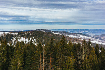 Winter mountain landscape in High Tatry, Slovakia.