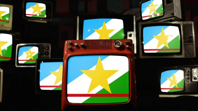 Flag of State of Roraima, Brazil, and Vintage Televisions.