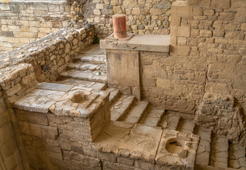 Magnificent ruins of the Knossos Palace complex. The famous Minoan (Bronze Age) archaeological site on the island of Crete, Greece