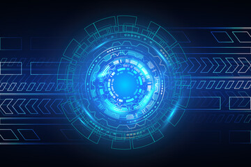 Futuristic abstract blue eyes technology background