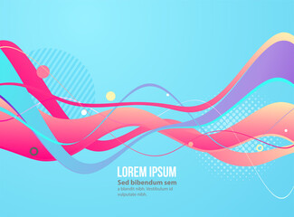 Modern colorful flow poster. Wave Liquid shape color paint. Moving simple lines. Art design for your design project.