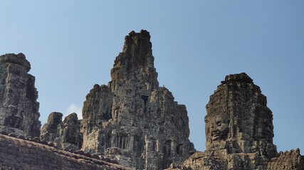 Fototapeta na wymiar Bayon temple in Angkor. Khmer Temple. Unesco World Heritage Site. Siem Reap Province. Cambodia. South-East Asia