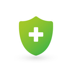 Fototapeta premium Vector Medical Shield with cross icon. Stock vector illustration isolated on white background.