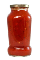 Isolated jar of mama's red sauce.