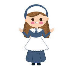 Cartoon of a american missionary. Thanksgivin character - Vector