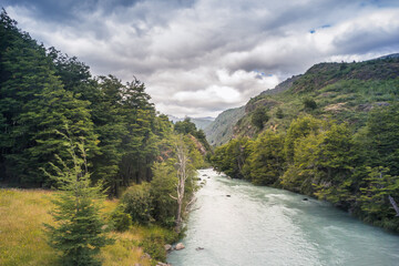 Fototapeta na wymiar Baker river at Carretera Austral, Patagonia - Chile.