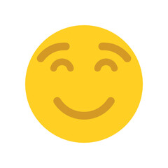 Yellow happy face. Emoji face.