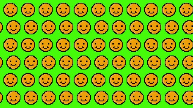 pixel smiley animated background patterns.4K video.
