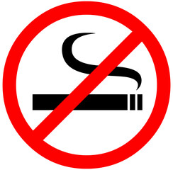 smoking not allowed sign. Red prohibition symbol sign