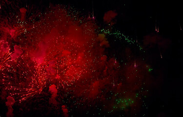 Beautiful colorful firework at night