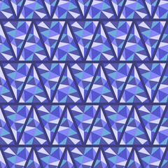 vector modern colorful polyon in triangle illusion seamless pattern on dark violet