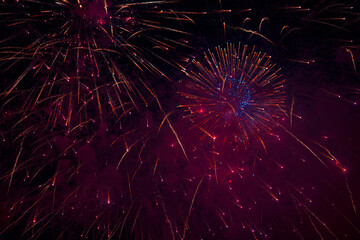 Beautiful colorful firework at night