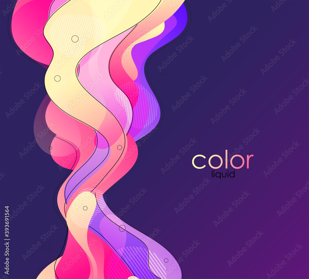 Aufkleber Moving colorful abstract background. Dynamic Effect. Vector Illustration. Design Template.