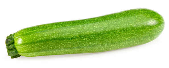 fresh green zucchini or marrow isolated on white background. full depth of field. clipping path