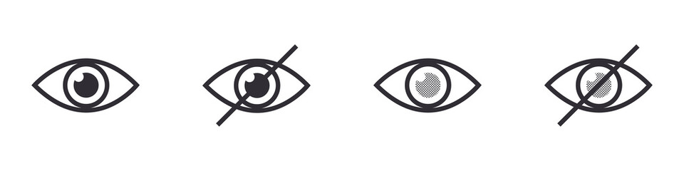 Safety icon eye. Concept icons. Surveillance icon. Security icon on and off. Vector illustration