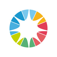 sign template round of colors, abstract creative symbol