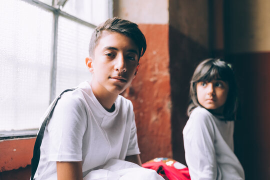 Portrait of brother and sister