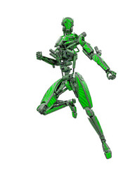 mega drone soldier robot is doing a comic action pose