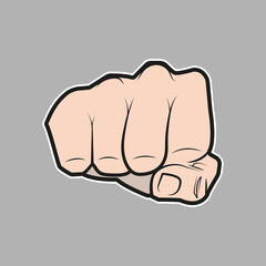Human fist punch vector illustration