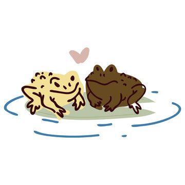 frogs in love, cartoon style clip art preview