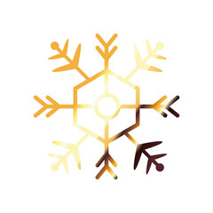 snowflake, christmas and winter concept, golden degraded style icon