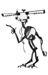 Robot, cartoon character. Ink illustration.