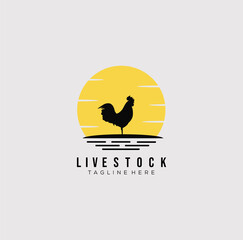 Fototapeta na wymiar silhouette rooster logo vector illustration design