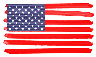 American flag illustrated with a digital paint brush
