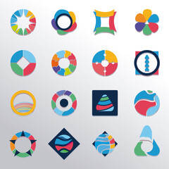 set of signs templates of colors, abstract creative symbols