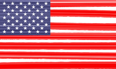 American flag illustrated with a digital paint brush