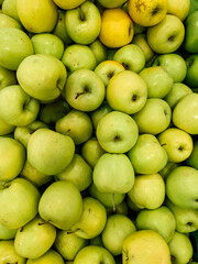 lots of ripe fruit sweet apples for cooking as a background