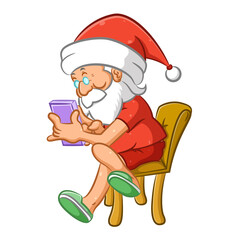 The grandfather video call with his family to celebrate the Christmas