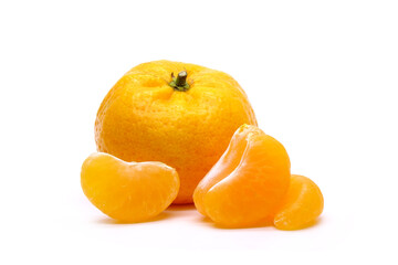 Mandarin orange isolated on white background. Seedless orange