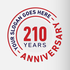 210 years anniversary logo template. 210th years anniversary celebration design. Vector and illustration.
