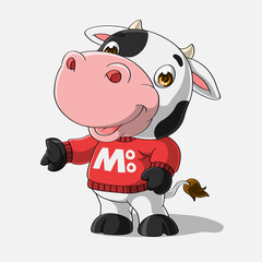 Cow cartoon, hand drawn