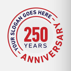250 years anniversary logo template. 250th years anniversary celebration design. Vector and illustration.
