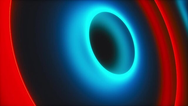 Abstract neon circles, computer generated. 3d rendering of futuristic shining backdrop