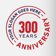 300 years anniversary logo template. 300th years anniversary celebration design. Vector and illustration.
